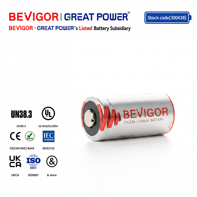 BEVIGOR CR123A 3V1500mAh Li-MnO2 Primary Battery Long Life Low Self-discharge Lithium Manganese 3v Battery Customize Available
