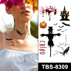 Tatuaje Temporal de Halloween al por Mayor, Decoración de <span class=keywords><strong>Calabaza</strong></span> con Heridas y Cicatrices, Maquillaje Facial Horripilante, Adhesivo para Pintar el Cuerpo - Product Image 5