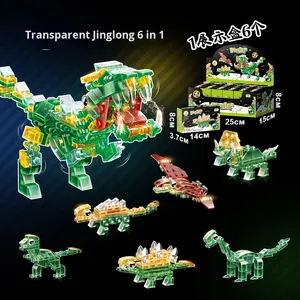 Transparente Kleinteile 40-Teiliger ABS-Kunststoff Baukasten Tyrannosaurus Rex Dinosaurier Lehrreiches Kinder-Montage-Set - Product Image 6