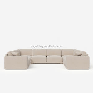 Роскошный современный американский стиль высокого качества U-образный секционный диван Честерфилд домашняя мебель - Product Image 1