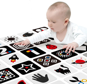 Tarjetas de Aprendizaje Sensorial de Doble Cara para Bebés, Juguetes Educativos para el Desarrollo Cerebral de Recién Nacidos - Product Image 1