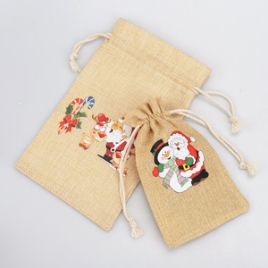 Eco Friendly Custom Logo Burlap Bags Linen Gift Pouch Packaging Jewelry <strong>Sack</strong> Jute Bag <strong>Christmas</strong> Pouch Santa <strong>Sack</strong> - Product Image 6
