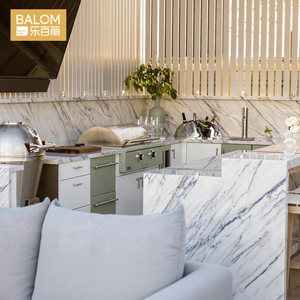 Gabinetes de Cocina Exteriores Personalizados BALOM, Diseño Moderno, Gabinetes de Cocina Modulares de Acero Inoxidable de Lujo, Impermeables, con Isla - Product Image 3