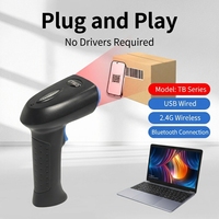 Escáner de Códigos de Barras USB 1D 2D TB20G, Lector de Códigos de Barras Inalámbrico 2.4G con Cable, Compatible con Escaneo de Pantalla, para Almacén