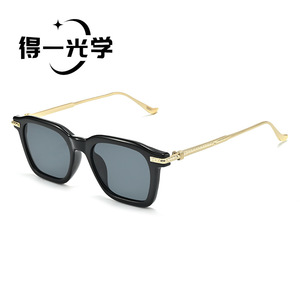 Square <b>Sunglasses</b> Black Pc Frame Uv400 Unisex Sun Protection - Product Image 1