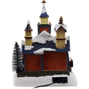 <span class=keywords><strong>La</strong></span> scena della chiesa del villaggio di natale ha animato <span class=keywords><strong>la</strong></span> comunità con il villaggio di neve invernale musicale Pre-illuminato del coro - Product Image 3