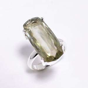 Venta al por mayor de amatista verde 925 anillo de joyería de plata esterlina bisel fino Ajuste de piedras preciosas anillos de boda para las mujeres - Product Image 1
