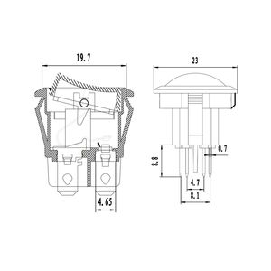 Voyant rouge 10A125V 4PIN 2 POSITIONS On-Off SPDT Kcd1 Interrupteur à bascule de <span class=keywords><strong>bateau</strong></span> ovale avec fonction à bascule - Product Image 3