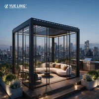 Pergola de jardin extérieure en aluminium à toit à persiennes, sur mesure, pour les constructeurs et les entrepreneurs du secteur commercial, pergola de cour