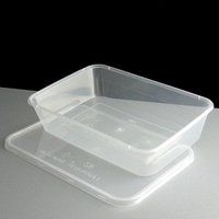 Conteneur/boîte/emballage alimentaire en plastique transparent/clair rectangulaire PE/PP avec couvercle/tasse/couvercle