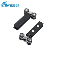 Weisdon avec cadre en acier inoxydable vis rouleau poignée système de Rail ensemble complet accessoires de porte de douche sans verre