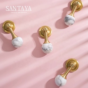 Santaya Brushed Brass Handles Kitchen Cabinet Pulls Bedroom Wardrobe Drawer <strong>Knobs</strong> Furniture Crystal Handle - Product Image 2
