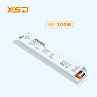 Pilote de LED à intensité variable 300W 100-277V 5-en-1 gradation (TRIAC/0-10V/1-10V/PWM/résistance)-sans scintillement pour l'éclairage commercial