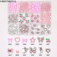 Meilleures ventes 12 grilles cristal ongles accessoires gothique Punk Style sombre ongles strass métal lourd Y2K ongles décorations