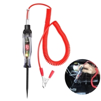 Testeur de circuit de tension numérique 6V 12V 24V pour voiture et camion, avec sonde longue et ampoule, outils de diagnostic automobile, réparation auto