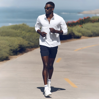 Hauts de compression pour hommes à manches longues, col montant zippé, séchage rapide, personnalisables, pour la gym et le sport