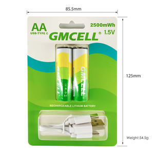 CAMCELL Nuevo diseño Batería recargable de iones de litio 14500 1,5V AA USB de alta capacidad - Product Image 2