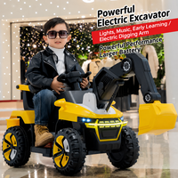 Excavatrice électrique pour enfants à piles avec télécommande et MP3 - Unisexe pour les enfants de 2 à 6 ans