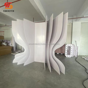 SMOOTH Acrylic <b>Backdrop</b> for Wedding <b>Party</b> White Flower Shape Durable & Luxurious 600x270cm Size Stage Display Stand - Product Image 6