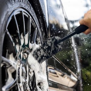 Hot Selling Black White PP <b>Plastic</b> <b>Wheel</b> Brush Kit Tire Long Reach Bendable Car Wash Brushes Cleaning Detail Brush Model - Product Image 4