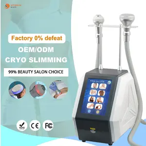 Kryolipolyse pelangsing bentuk tubuh cryoslim, mesin pemahat penghilang lemak kulit kriyo pemanas t shock