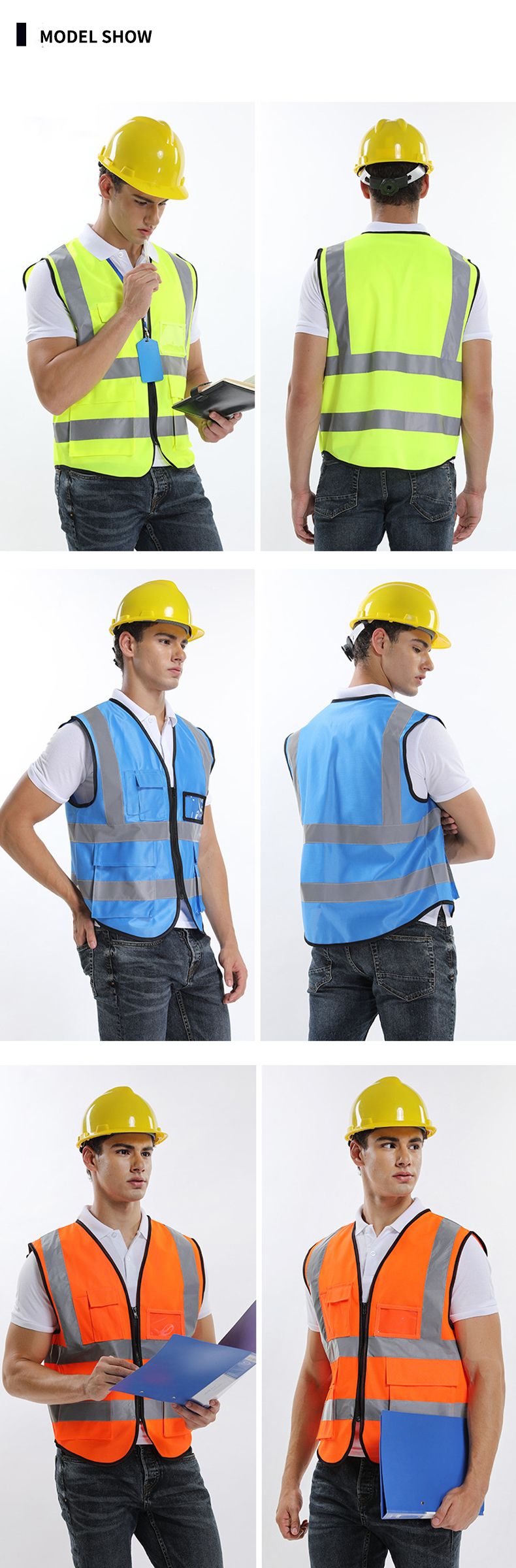High Visible Security reflective work vest Guard Reflective striping protective work vest