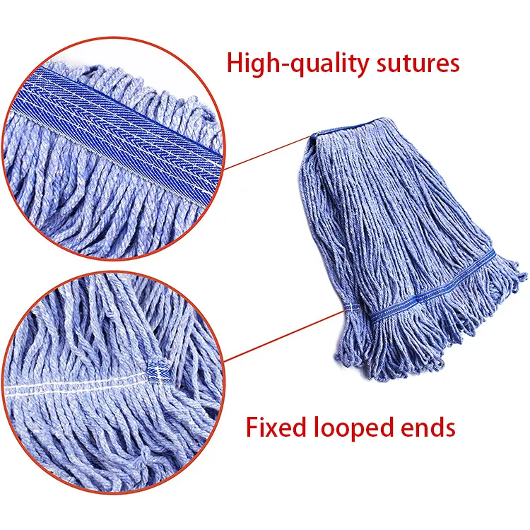 Wet Industrial Heavy Duty Kommerzieller Moppkopf Ersatz Looped-End String Wet Duster Mop