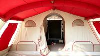 Tente tunnel gonflable rouge et blanche pour 8 personnes, grande tente de camping familiale, imperméable et résistante au vent, tente d'extérieur