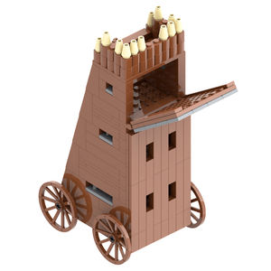 MOC5012 <span class=keywords><strong>Serie</strong></span> Militar Medieval, Camión de Bomberos con Escalera Aérea, Modelo de <span class=keywords><strong>Arma</strong></span> de Guerras, Bloques de Construcción Educativos, Juguetes de Regalo para Niños - Product Image 3