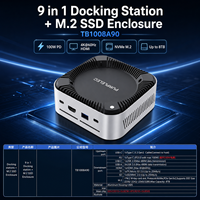 Station d'accueil USB-C 9-en-1 avec boîtier SSD M.2 NVMe, HDMI 4K*60Hz, 4 ports USB 2.0, SD/TF, PD 100W, hub compact en aluminium pour ordinateur portable
