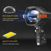 Phare antibrouillard Bi-LED 3 pouces avec lentille, feux de jour LED, clignotant blanc/jaune, faisceau haut/bas pour moto