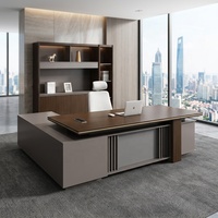 Nuova Scrivania Direzionale Ergonomica 2026, Lussuosa e Resistente, Design Moderno Minimalista a L, Scrivania in Legno con Tavolino Laterale e Spazio di Archiviazione, Foshan