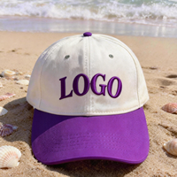 Hoge kwaliteit unisex tweekleurige katoenen nieuw design 6-panel ongestructureerde snapback baseball caps sport golf petten aangepaste logo