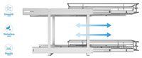 7,5 inch smalle staande, stevige, moderne, minimalistische kastorganizer met dubbele laag, schuifmand, keukenopbergrek, zacht