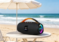 Enceinte Bluetooth portable 30W, double haut-parleur de 4 pouces, son puissant pour fêtes, V5.4, sans fil, pour extérieur, avec lumières RGB et subwoofer
