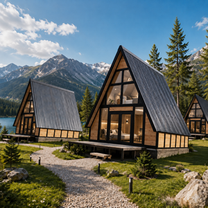 Casa Modulare Prefabbricata Triangolare di Lusso, Robusta e Anticorrosione, per Spazi Temporanei di Vivere all'Aperto in Giardino - Product Image 1