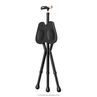 Canne-siège 2-en-1 en alliage d'aluminium pliable et réglable, avec lumière LED intégrée, anti-basculement, capacité de 300 lb