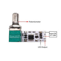 Module de variateur PWM pour pilote LED DC3.7V-24V 4A, potentiomètre à bouton sans paliers, carte de contrôle de circuit, tension constante, barre lumineuse