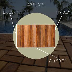 Tappetino in legno massello Teak 100% Teak-piattaforma in legno <span class=keywords><strong>antiscivolo</strong></span> per interni ed esterni per Sauna, <span class=keywords><strong>piscina</strong></span>, decorazione per pavimenti in vasca idromassaggio - Product Image 5