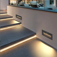 Lampe de marche LED étanche IP65, lampe d'escalier murale encastrée, lumière de voie extérieure anti-éblouissement en aluminium