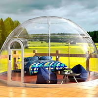 Dôme géodésique transparent de 5 m pour glamping en polycarbonate, type igloo de jardin