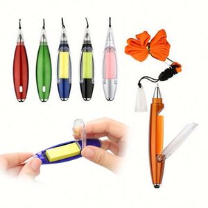 Multifunctional Ballpoint Pen LED Light 1.0mm Plastic Stationery <b>Sticky</b> <b>Notes</b> Lanyard for School Office Supplies - Product Image 1