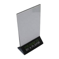 Support de table transparent en acrylique pour menu, certifié CE, avec option de logo