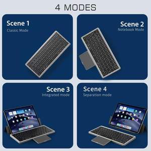 คีย์บอร์ดไร้สายบลูทูธแบบพับได้บางเฉียบ พร้อมแทร็คแพดในตัว - Product Image 4
