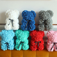 AYOYO 2025 Nouveau Ours en Roses 25cm, Fleur Éternelle, Cadeau Artisanal pour Maman et Saint-Valentin