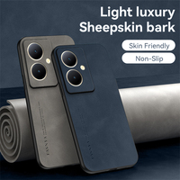 Étui de téléphone en cuir pour vivo Y02t couverture de téléphone arrière rigide à bordure souple pour vivo Y27 étui tactile en peau de mouton