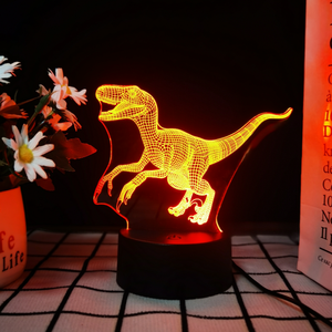 Touch LightSeven Color 3D Nightlight Dinosaur Style LED Nightlight Table Decoration <b>Light</b> Illusion <b>Lights</b> <b>for</b> Bedroom Decoration - Product Image 3