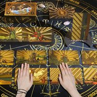 Jeu de tarot classique Rider-Waite holographique, adapté aux débutants, en plastique PET imperméable avec feuille d'or