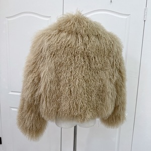 RXFurs vendita personalizzato tinta unita grande colletto corto da donna in lana di pecora naturale vera pelliccia di agnello cappotto in pelliccia da donna Mongolia
