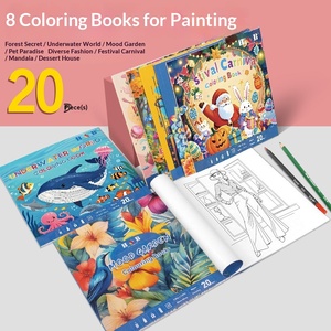 Set di 8 Libri da Colorare a Tema, 20 Pagine, Carta Spessa Anti-sbavatura per Bambini e Adulti, Regalo Artistico Antistress - Product Image 5